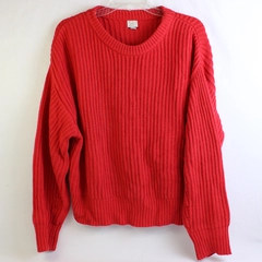 A New Day Bright Red Crew Neck Knit Sweater Women's Size Large