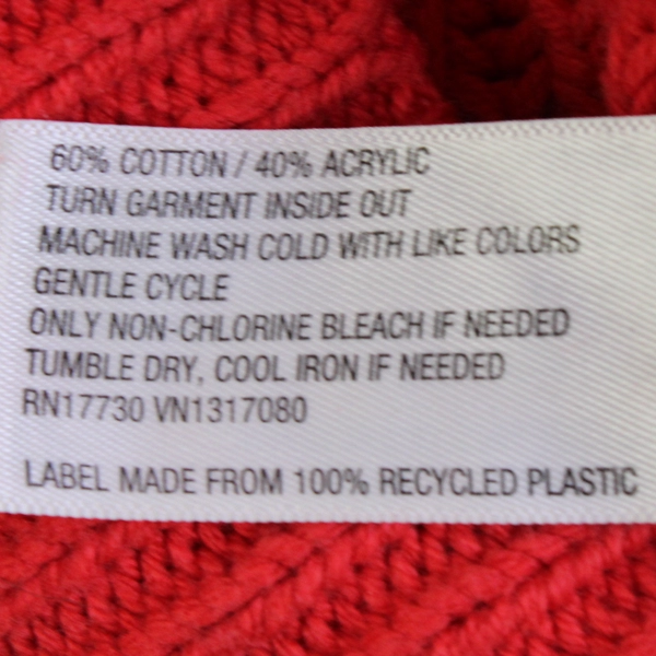 A New Day Bright Red Crew Neck Knit Sweater Women's Size Large