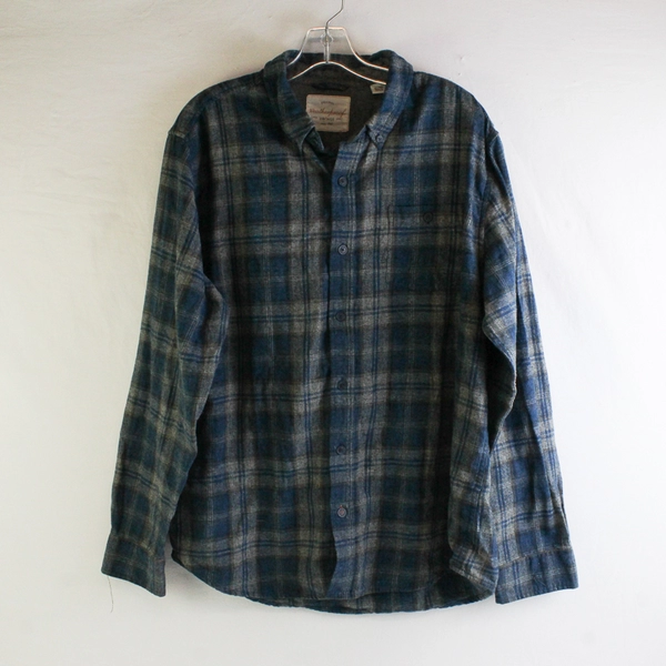 Weatherproof Blue/Gray Flannel Long Sleeve Button Up Men's Shirt Size XL