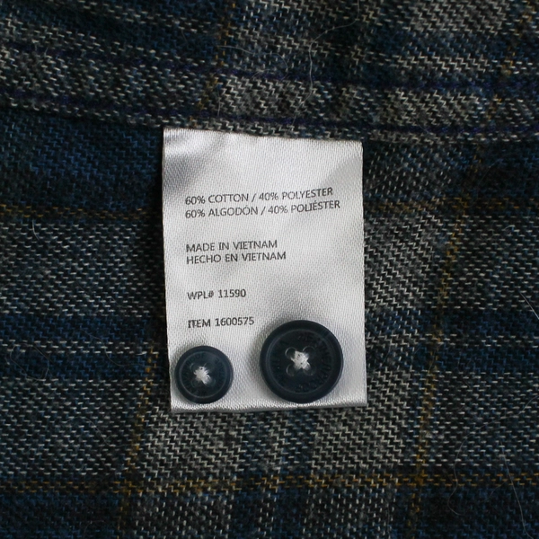 Weatherproof Blue/Gray Flannel Long Sleeve Button Up Men's Shirt Size XL
