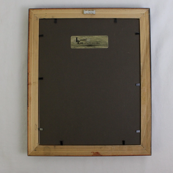 Peggy Abrams Signed Santa Print "Windswept Traveler" Matted & Framed w/Glass