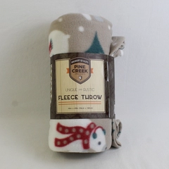 Pine Creek Fleece Throw Blanket Bear Forest Design 46" x 63" New