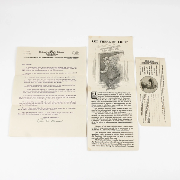 National Tribune Stars & Stripes 1932 Subscription Letter Pamphlet Lot Pensions 