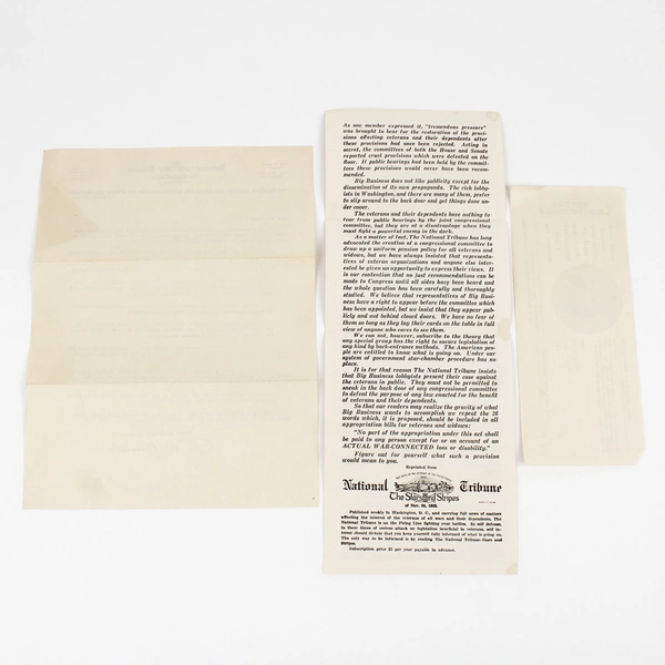 National Tribune Stars & Stripes 1932 Subscription Letter Pamphlet Lot Pensions 