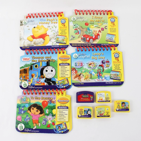 Lot of 5 My First Leap Pad Flip Books and Cartridges - Multiple Titles