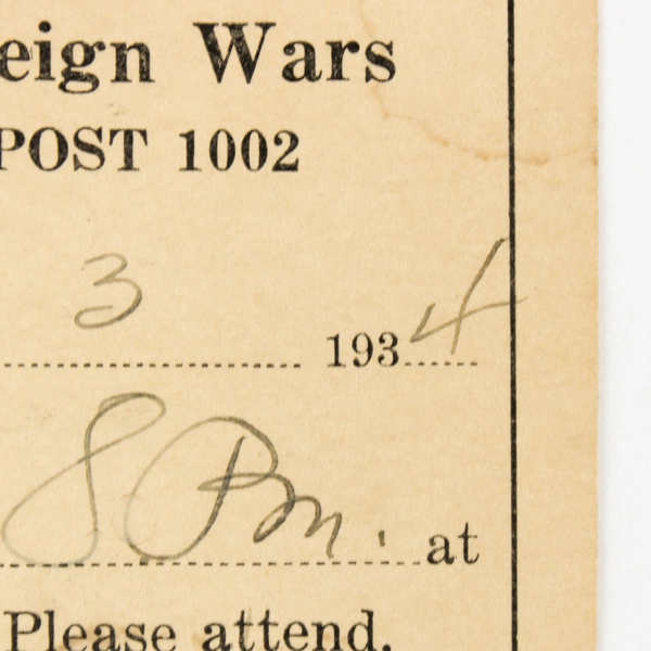 Fallon Nevada VFW Veterans Meeting Lawton Silva Post 1934 Postal Card 