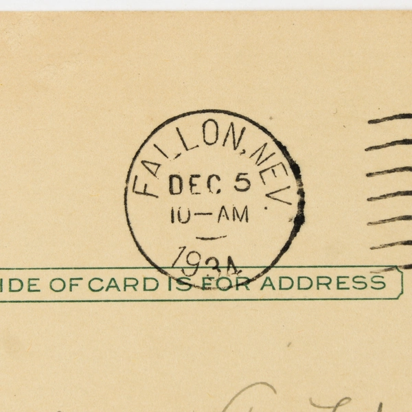 Fallon Nevada VFW Veterans Meeting Lawton Silva Post 1934 Postal Card 