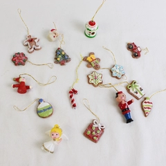 Lot of 17 Vintage Miniature Hanging Christmas Ornaments