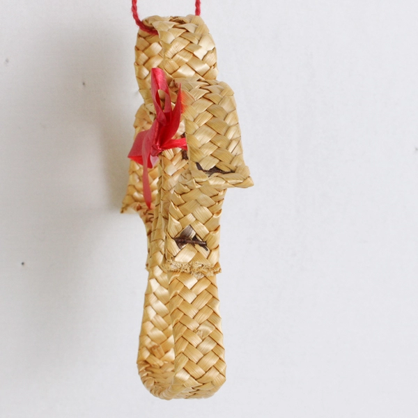 Lot of 3 Corn Husk Hollow Christmas Hanging Ornaments