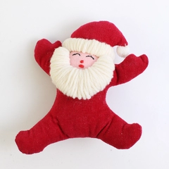 Vintage Fabric Santa Figure with Yarn Beard & Hat,  6.8"