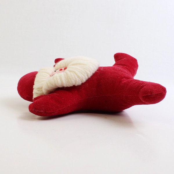 Vintage Fabric Santa Figure with Yarn Beard & Hat,  6.8"