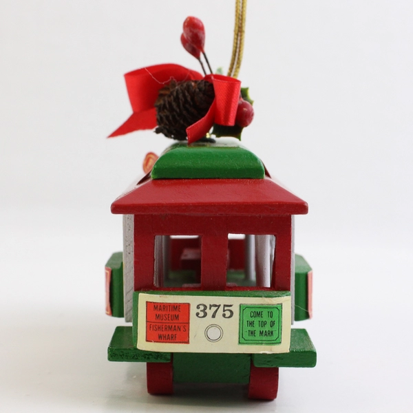 CTC Wooden Powell & Market San Francisco Trolley Christmas Tree Ornament, 2016