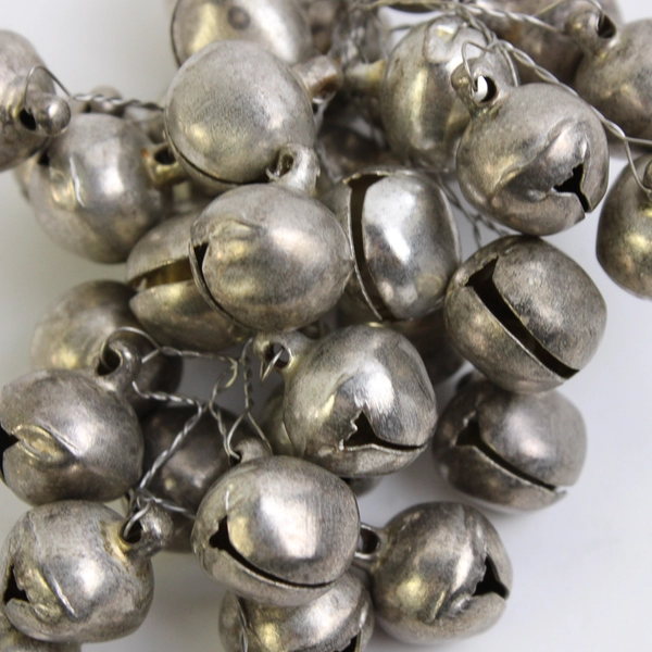 Lot of 4 Bunches of Silver Bells with Hanging Hooks