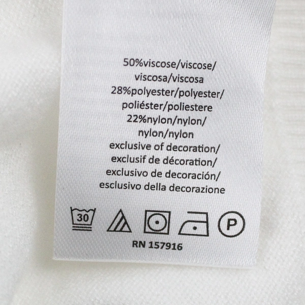 NWT H Halston Women's L Ivory Long Sleeve Sweater with Gold Chain Neck Detail