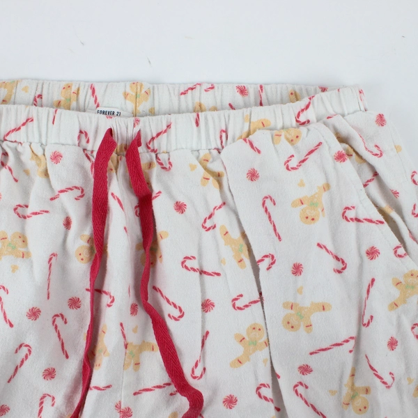 Forever 21 Christmas Candy Gingerbread Man Pattern Pajama Pants Women's Large
