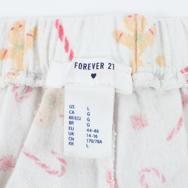 Forever 21 Christmas Candy Gingerbread Man Pattern Pajama Pants Women's Large
