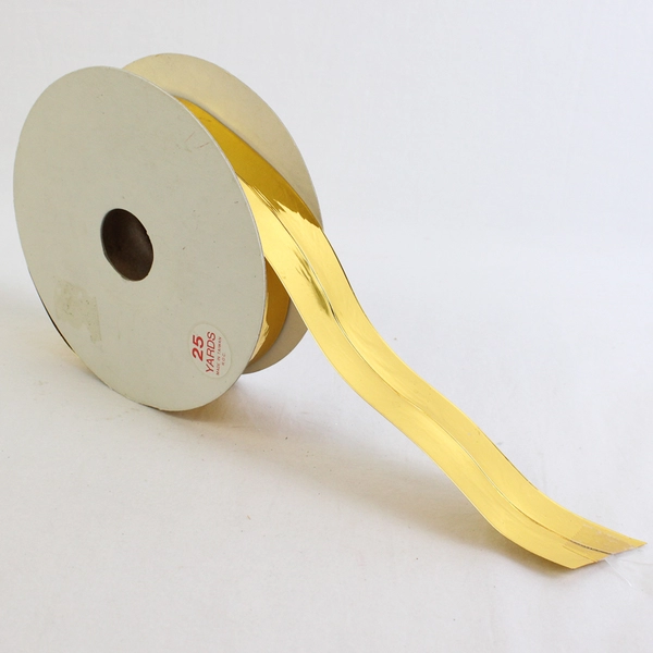 Lion Ribbon Company Spool of Luster Gold Foil Ribbon, 25 yds.