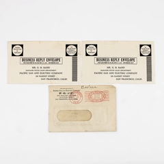 Lot Of 3 Pacific Gas & Electric Company PG&E 1930s Envelopes California 