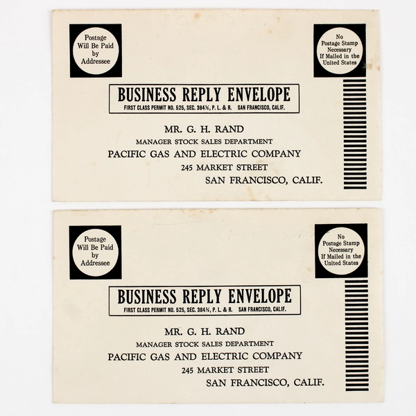 Lot Of 3 Pacific Gas & Electric Company PG&E 1930s Envelopes California 