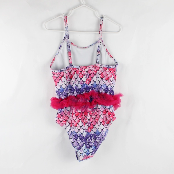 Swimsobo Pink and Purple Mermaid Fish Scale One Piece Swimsuit Girls' Size XL