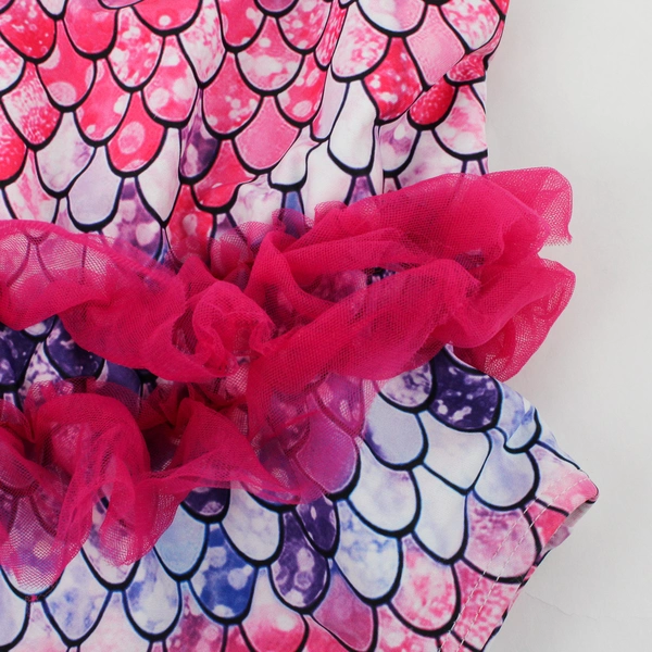 Swimsobo Pink and Purple Mermaid Fish Scale One Piece Swimsuit Girls' Size XL