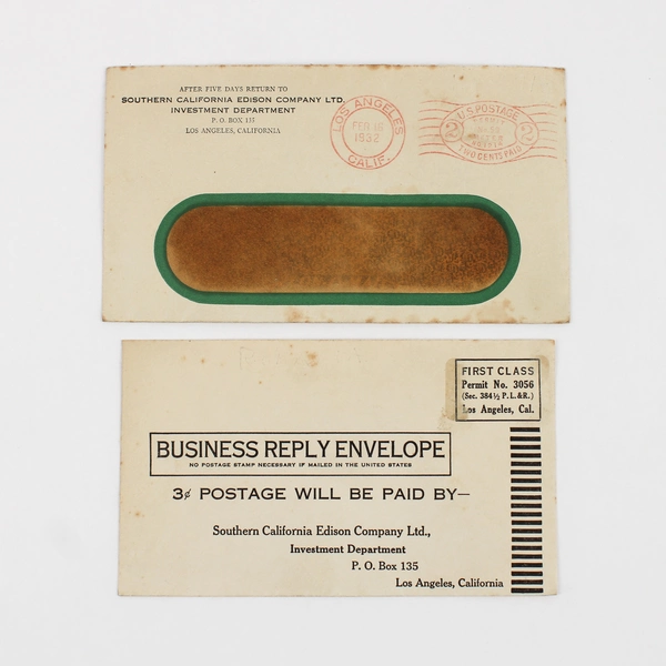 Lot Of 2 Southern California Edison Company 1930s Envelopes 