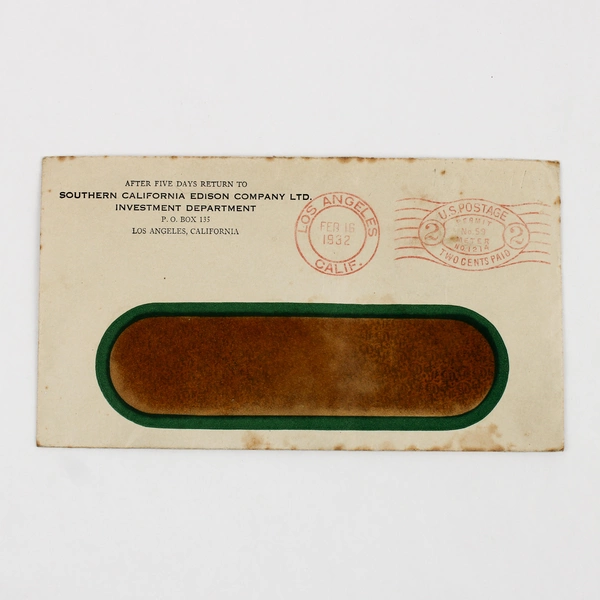 Lot Of 2 Southern California Edison Company 1930s Envelopes 