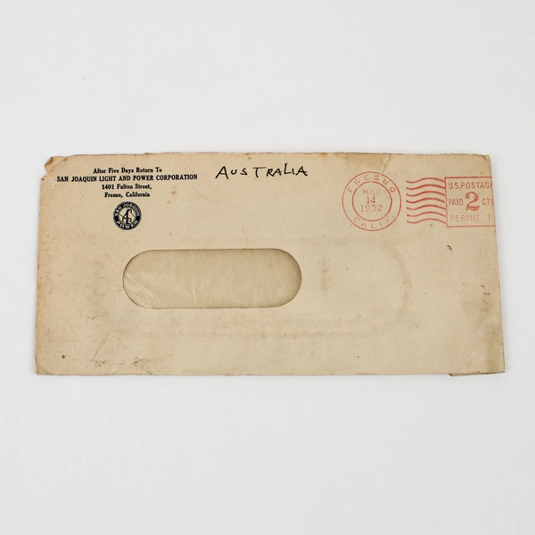 Lot Of 3 San Joaquin Light & Power Company 1930s Envelopes California 