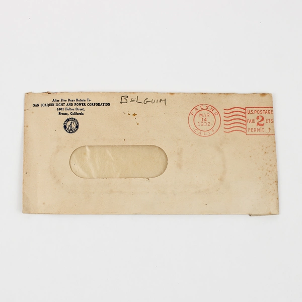 Lot Of 3 San Joaquin Light & Power Company 1930s Envelopes California 