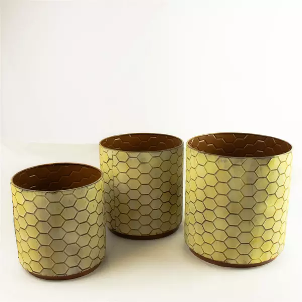 Set of 3 Nesting Decorative Planters Graduating Sizes Indoor