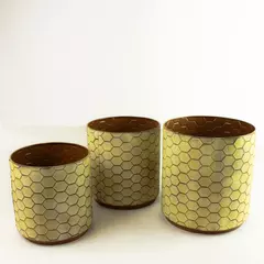 Set of 3 Nesting Decorative Planters Graduating Sizes Indoor