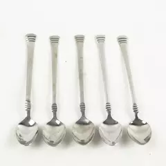 Set of 5 Cambridge Codie Stainless Iced Tea Spoons 7.5in