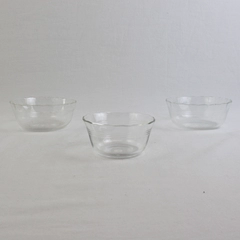 Lot Of 3 Pyrex Clear Glass Custard Cup/Small Bowls 1 (6 Oz) 2 (10 Oz)
