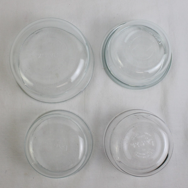 Lot Of 4 Pyrex Clear Glass Custard Cup/Small Bowls (1 Cup Size)
