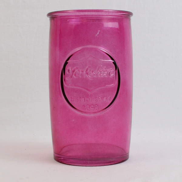Yorkshire Circleware Solid Pink Color Glass Cooler Tumbler 5.5" Tall