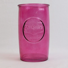 Yorkshire Circleware Solid Pink Color Glass Cooler Tumbler 5.5" Tall
