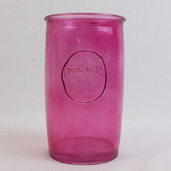 Yorkshire Circleware Solid Pink Color Glass Cooler Tumbler 5.5" Tall