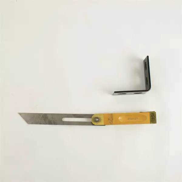 Lot of 2 Black Steel Corner Brace & T-Bevel Tools Woodworking Repair