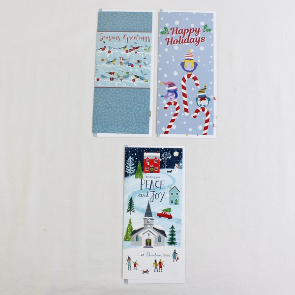 Lot of 7 Assorted Season's Greetings Christmas Cards with Envelopes, 2024