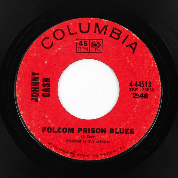 Johnny Cash Folsom Prison Blues / The Folk Singer 7" 45 RPM Single