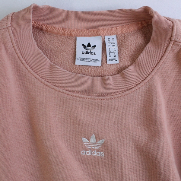 Adidas Peach Cropped Sweatshirt Women's Size Small FLAW
