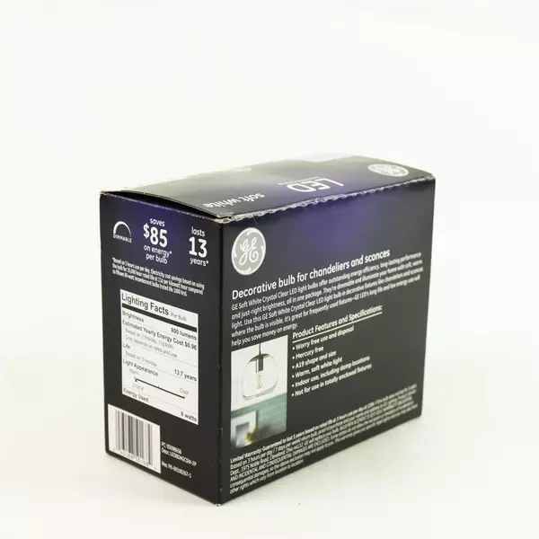 2 Pack GE LED 60W Equivalent A19 Long-Life Bright Energy Saving Medium Base