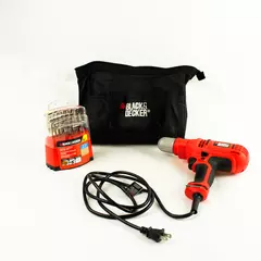 Black & Decker DR340 Drill w/ 20pc Bit Set & Case Used Untested