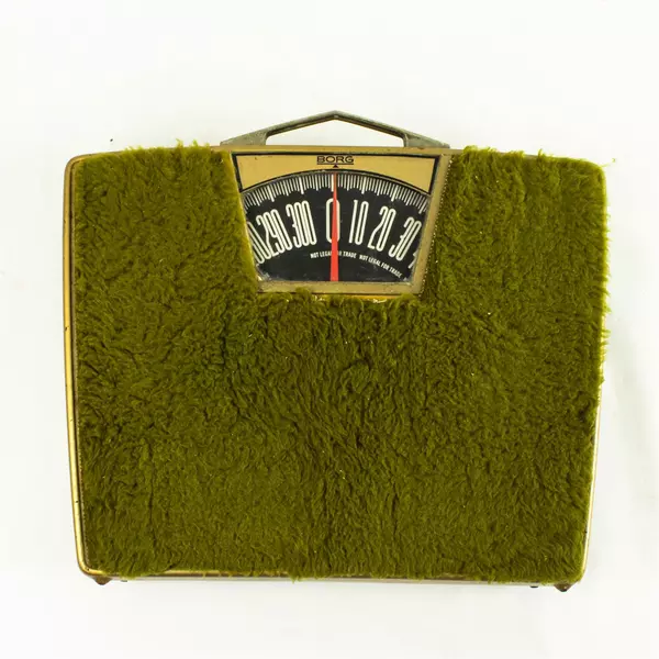 Vintage Borg Carpeted Bathroom Scale Collectible Retro 9.5x11.5x2.25 in