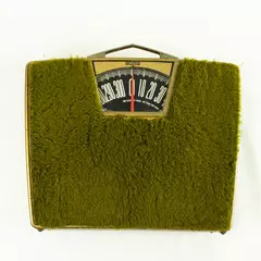 Vintage Borg Carpeted Bathroom Scale Collectible Retro 9.5x11.5x2.25 in