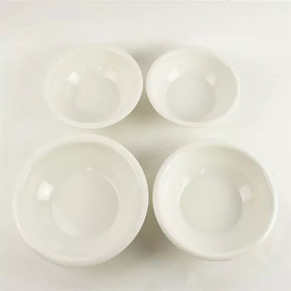 Pier 1 Imports Set of 4 White Glaze Nesting Mixing Bowls