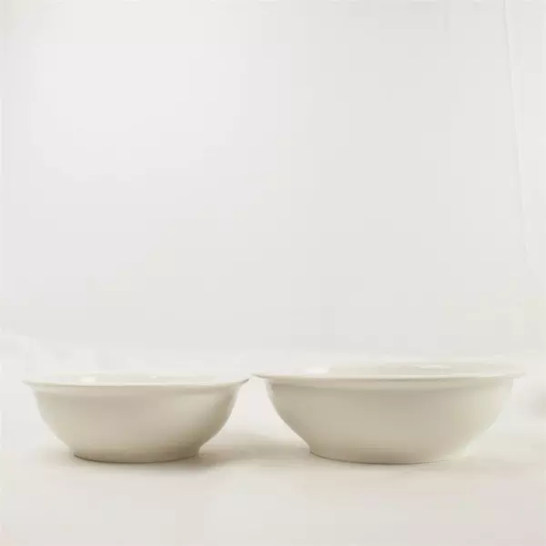 Pier 1 Imports Set of 4 White Glaze Nesting Mixing Bowls