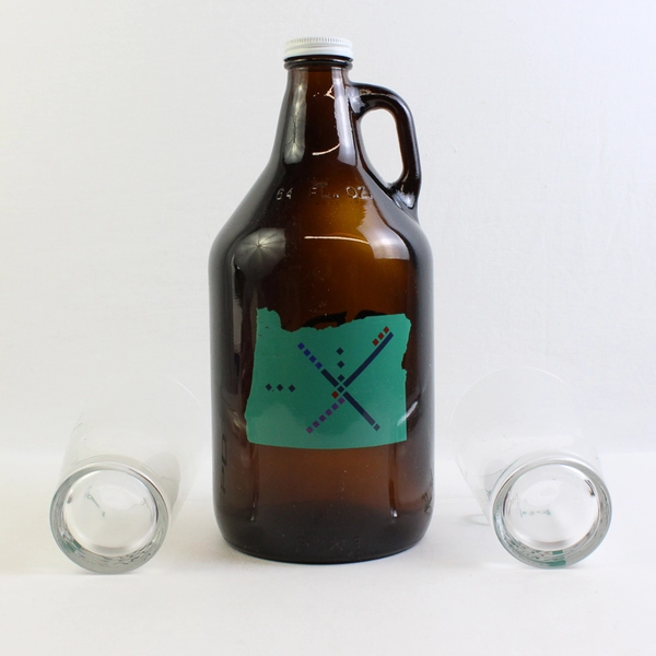 Lot Of 3 Stock Oregon PDX Rug Pattern Jug Mixed Box Set With 2 Glasses