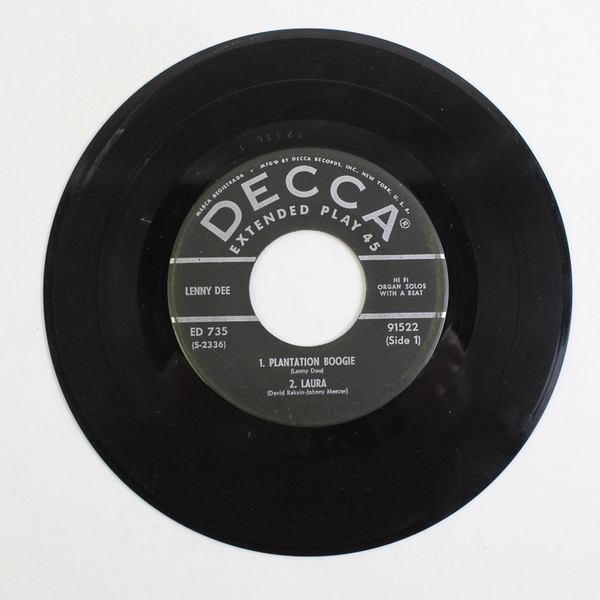 Lenny Dee Plantation Boogie/Birth Of The Blues by Decca 7" Vinyl Record 45rpm