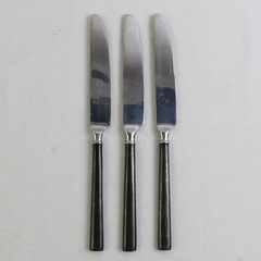 Lot Of 3 Hampton Silversmiths Carrara Enamel-Black (Stainless) Flatware Knives